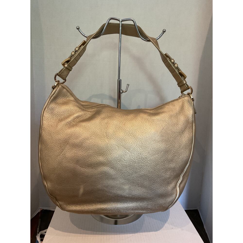 Michael Kors Large Gold Mess and Leather Hobo Shoulder Bag - Picture 2 of 12